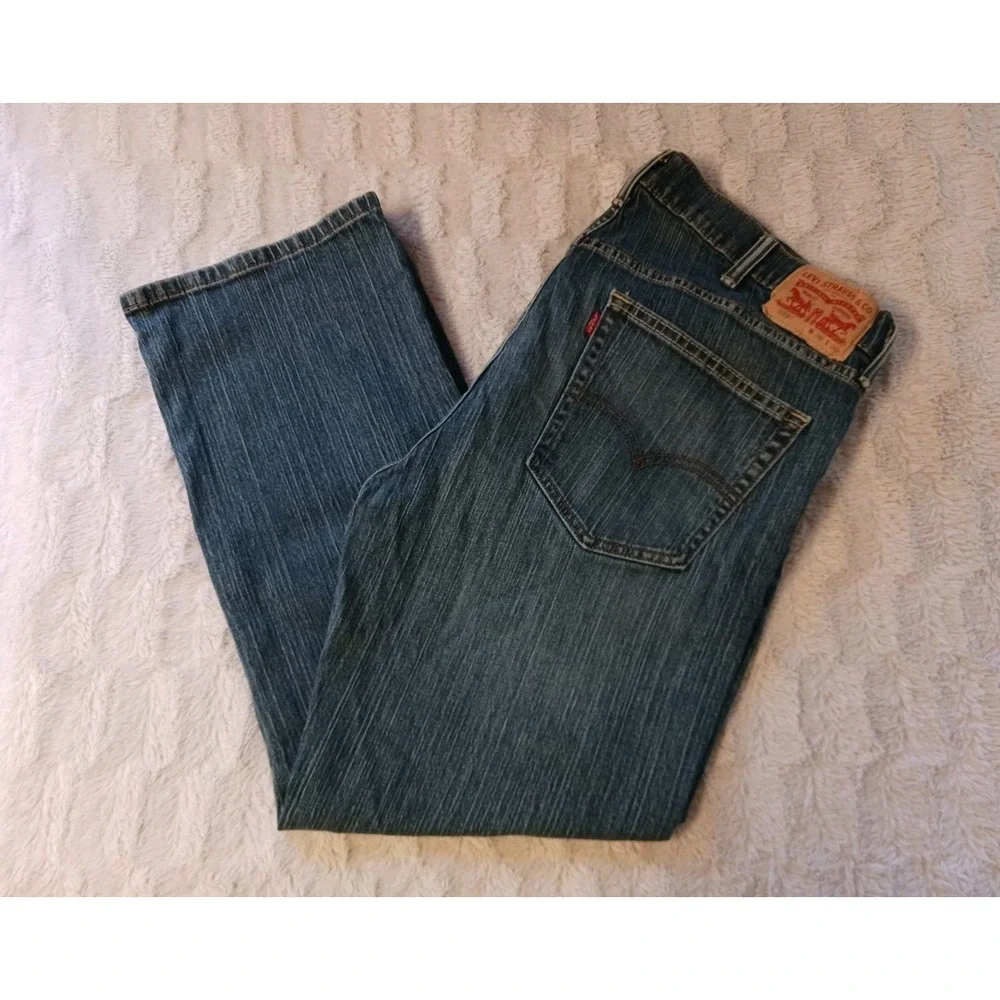 Levis 559 Jeans Relaxed Straight Dark Sand Wash Blue Denim Men's Size 38x30